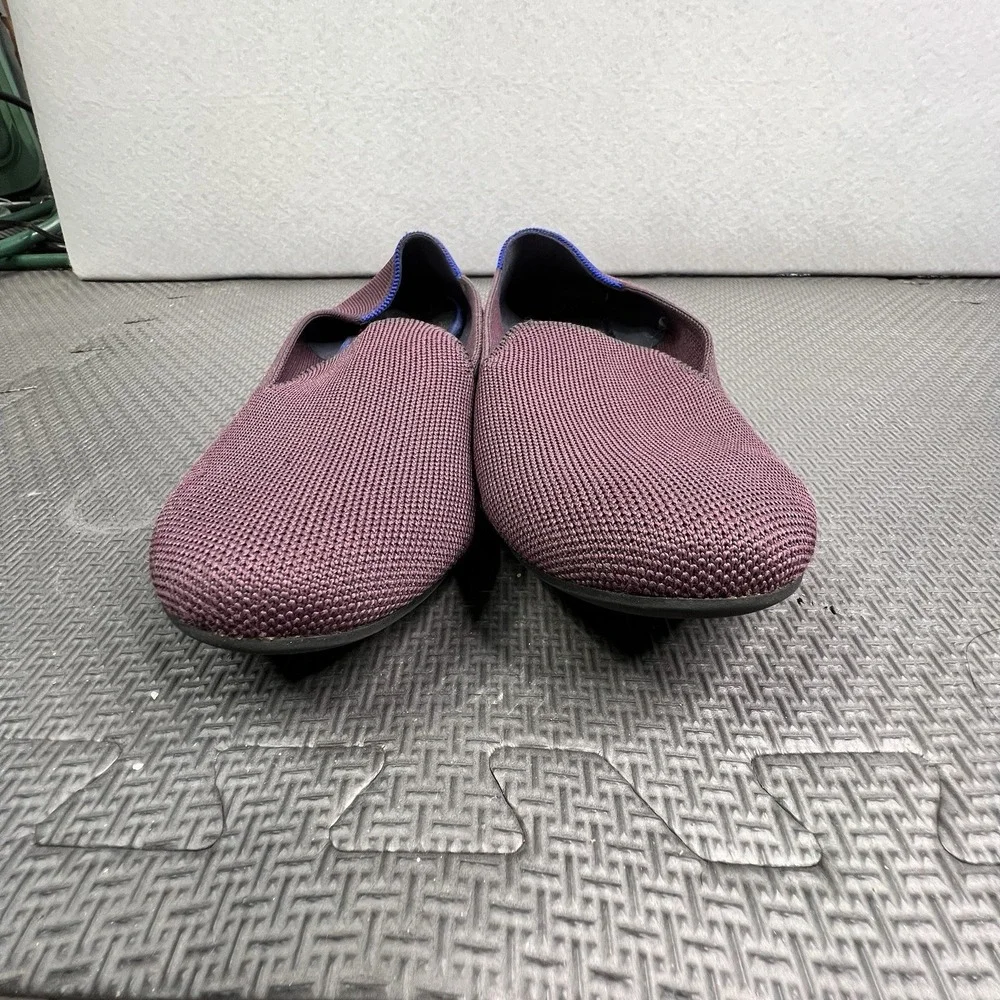 Rothy's The Driver Flats W11‎ Burgundy Purple Knit Loafers Recycled Comfortable